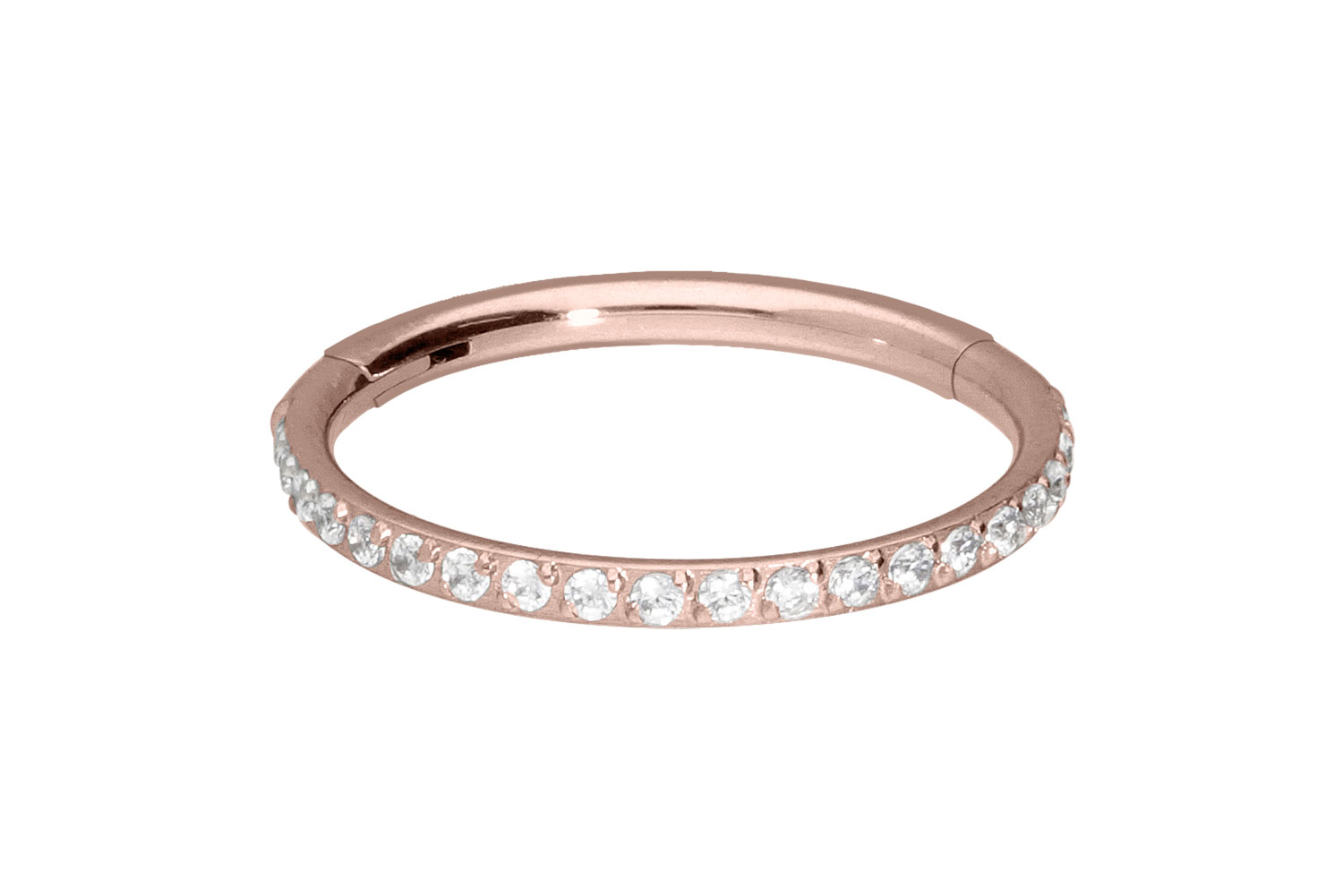 Titan Segmentring Clicker Piercing EINGEFASSTE KRISTALLE